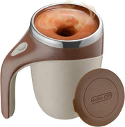 SHOWAY 380mL Self Stirring Mug with Lid Automatic Magnetic Stirring Coffee Cup Electric Stainless Steel Self Mixing Coffee Cup for Coffee Milk Cocoa Hot Chocolate - Random Color