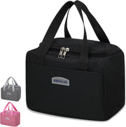 Binoster Insulated Lunch Bag Office Lunch Bag Cooler Bag Carry Bag Lunch Bag Picnic Bag Waterproof Canvas Insulated Bag for Women, Men, School and Office Girls Children - Blacksquare