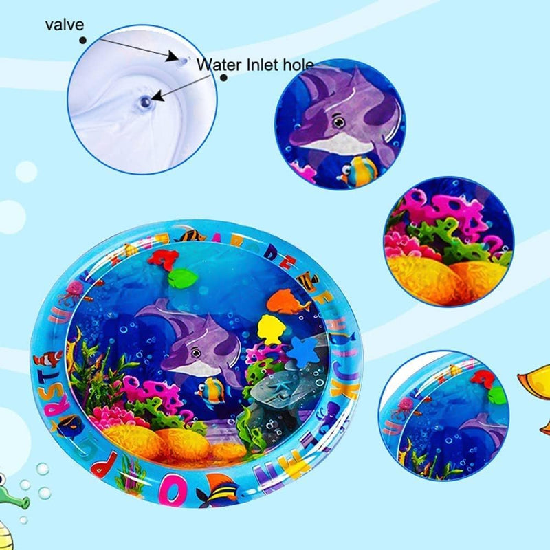 Baby Water Mat, Water Baby Game mat, Inflatable Baby Play Mat and Toddlers is The Perfect Fun time Play Activity Center Your Baby's Stimulation Growth, multi color