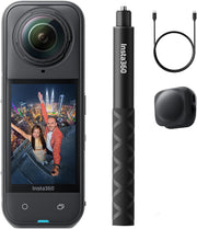 X5 - Waterproof 8K 360 Action Camera, Leading Low Light, Invisible Selfie Stick Effect, Rugged and Replaceable Lens, 3-Hour Battery, Triple AI Chip Design, UAE Version - On Go Bundle