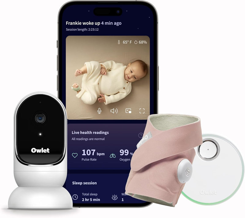 Owlet® Dream Duo Smart Baby Monitor: FDA-Cleared Dream Sock® Plus Owlet Cam - Tracks & Notifies for Pulse Rate & Oxygen While Viewing Baby in 1080p HD WiFi Video