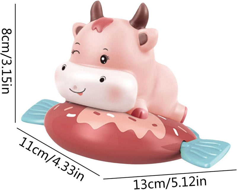 Bathroom Water Toy,Float Wind-Up Baby Bath Toys Cow Swimming Pool Game Toy for Kids, Children - Water Bath Toy Set Toddlers Water Toys for Bathroom, Beach