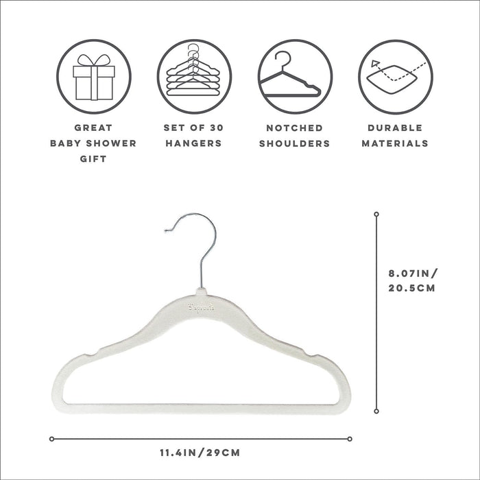 3 Sprouts Baby Hangers, Non-Slip Velvet Hangers, Kids Hangers - Pack of 15 - Pink