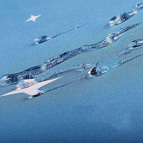 通用 Blue Shower Curtain Extra Long 240/220 Drop Bathroom Curtains with Weighted Hem - 100% Polyester Fabric Wet Room Curtains Mildew Resistant (180 * 180 cm)