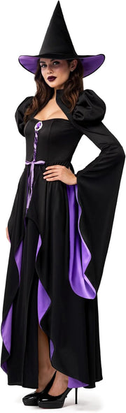 Spooktacular Creations Classic Witch Womens Halloween Costumes 2026, Costume with Witch Dress Hat Accessory for Cosplay