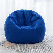 Vital Bean Bag Chair Classic Round Linen Cloth Bean Bag with Polystyrene Beads Filling (Blue) - Blue