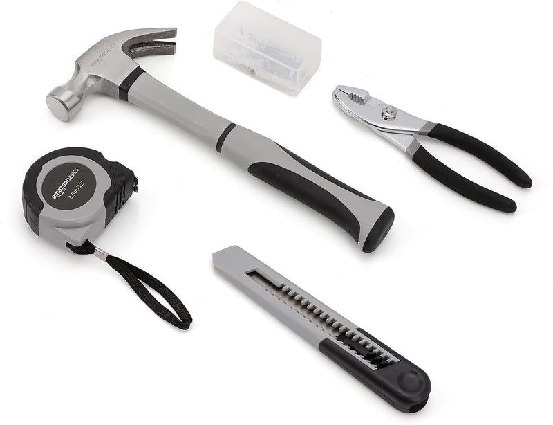 Amazon Basics 131-Piece General Household Home Repair and Mechanic's Hand Tool Kit Set