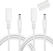 DC Extension Cable 2 Pack 10FT/3M 2.1mm x 5.5mm Male to Female DC Extension cord for Power Adapter, EZVIZ, WANSVIEW, Sricam, Dericam, CCTV Security WiFi IP Camera, Bird Box Camera, LED Strip Light