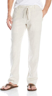 Men's Drawstring Linen Pant Casual - Natural Linen