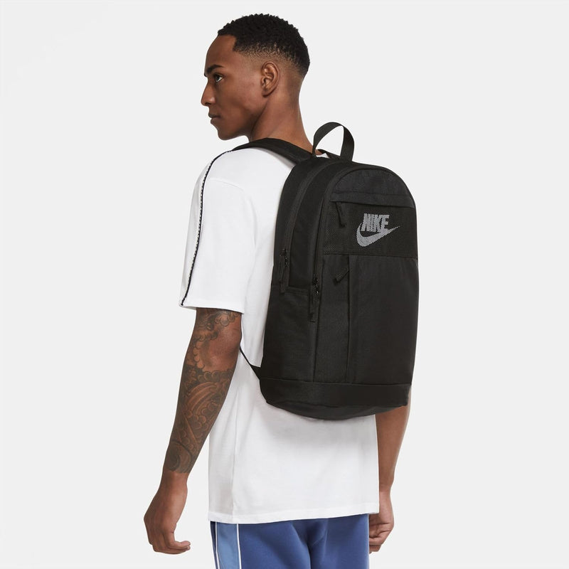 Nk Elmntl Bkpk Lbr Unisex Backpack, Black/Black/(White), One Size