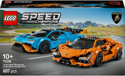 Speed Champions Lamborghini Revuelto & Huracán STO - Toy Race Cars Model Kit incl. 2 Driver Minifigures - Birthday Gift for 10+ Year Old Boys - 77238