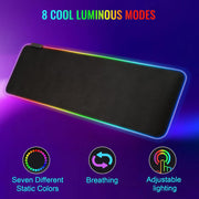 SKY-TOUCH RGB Gaming Mouse Pad, Extra Large Soft Led Extended Mouse pad, anti-slip Rubber Base Computer Keyboard Mat, Black - Black new