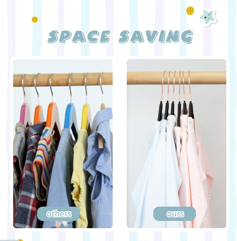 ManGotree Baby Velvet Hangers with Rose Gold Hook, Infant and Toddler Hangers, 27.8cm No-Slip Children Hangers, Ultra Thin Space Saving, Sturdy Kids Clothes Hangers 15 Pack(Blue)
