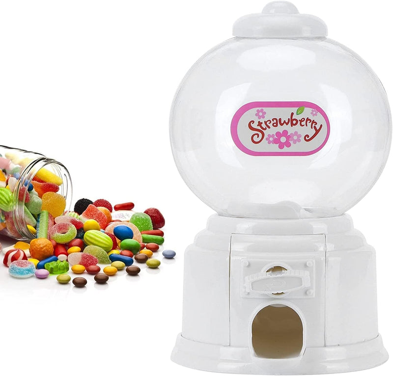 ELECDON Candy Vending Machine, Portable Children Candy Machine Plastic Mini Gumballs Dispenser Kids Kindergarten Gift, Vending Machine, Vintage Style Sweet Bubblegum Fun Toy Machine for 3 age (Red) - White