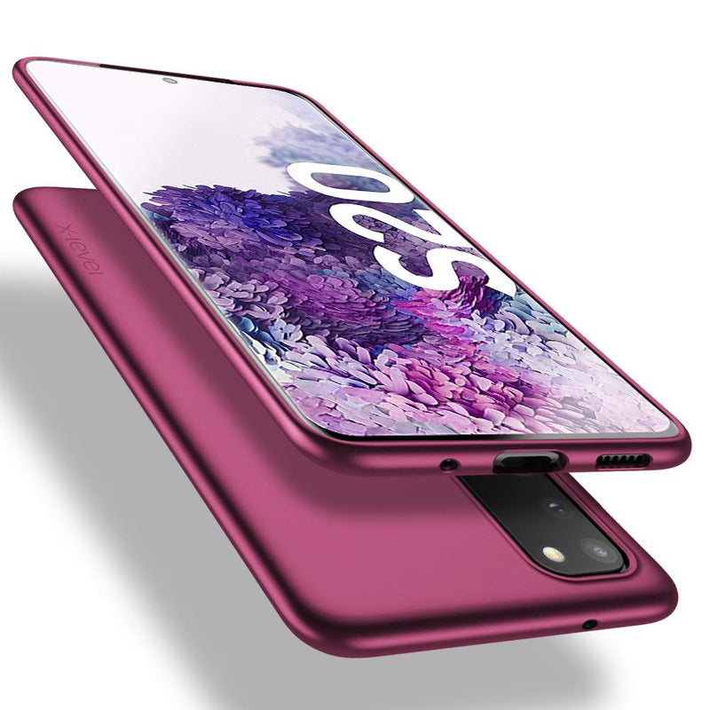X-level Samsung Galaxy S20 Case, Slim Fit Soft TPU Ultra Thin S20 Mobile Phone Cover Matte Finish Coating Phone Case Compatiable Samsung Galaxy S20/Galaxy S20 5G - WineRed