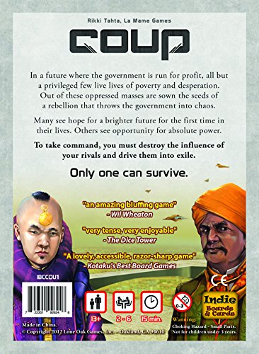 Indie Boards and cards Coup the Dystopian Universe, Multi Color