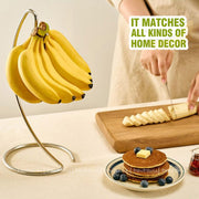 Banana Holder Stand - Stainless Steel Kitchen Counter Tree Hook for Bananas, Grapes & Vine Tomatoes, Prevents Bruising & Extends Freshness