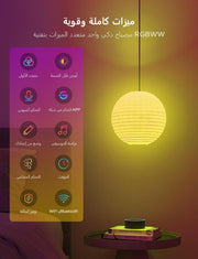Smart Light Bulb E27, RGBWW Dimmable, 800LM, Pack of 2 WLAN Lamp with 16 million DIY colours, 54 scenes, voice control with Alexa and Google Assistant
