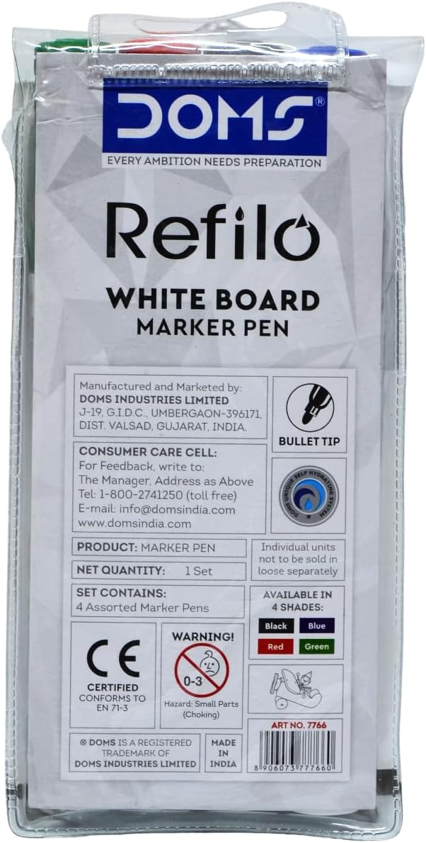 DOMS 7766 REFILO WHITEBOARD MARKER PACK 4 PCS