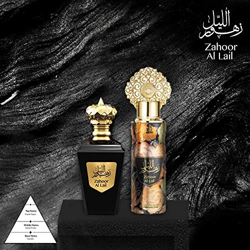 Arabiyat Zahoor Al Lail Perfume Gift Set For Unisex, Eau De Parfum, 100 ml + Deodorant, 200