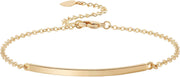 Hamsa Chain Bracelet with Cubic Zirconia Lucky Charms 18K Gold Plated Adjustable Bracelet for Women - Minimal