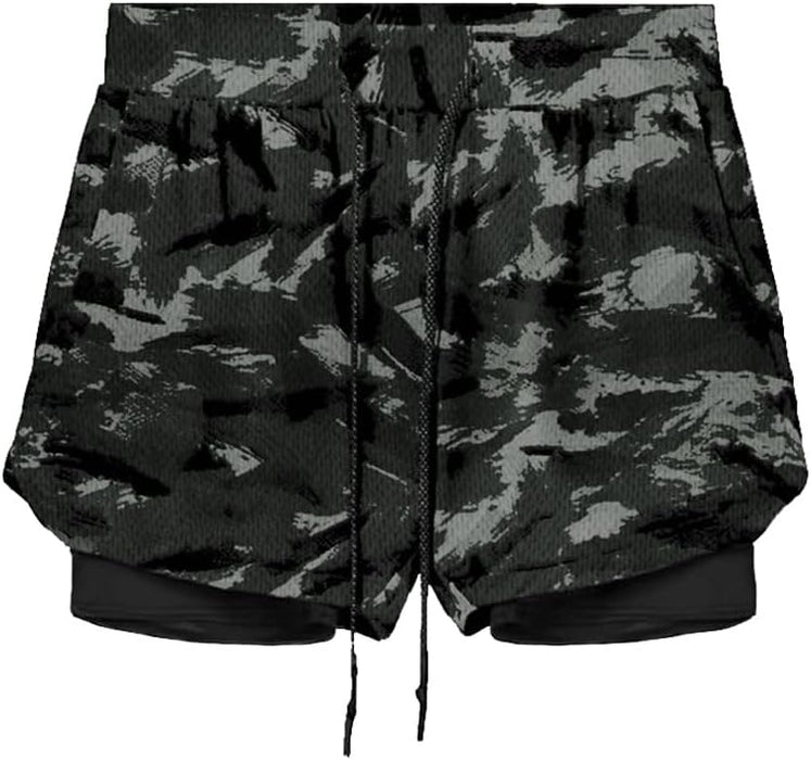 VITION Gym Shorts for Men, Men's Activewear Running Shorts,Drawstring Gym Shorts Men, 2 Layer Loose Athletic Shorts with 4 Pockets