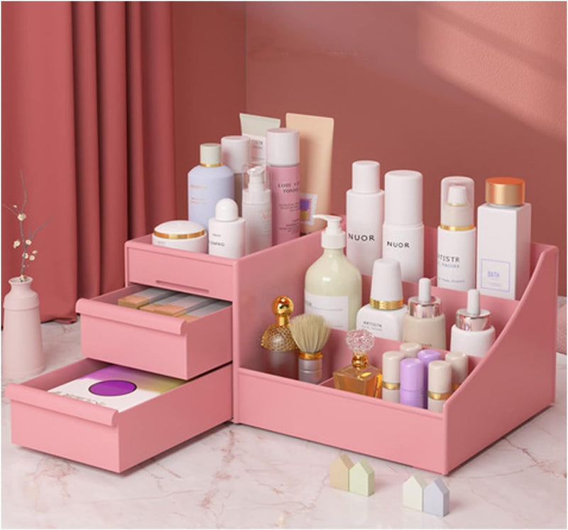 XaFaXa Makeup Organizer Jewelry Storage Box - Cosmetic Dresser Drawers Desktop Makeup Organizer Skin Care Jewelry Organizing Box,Suitable for Storage in Bathroom,Bedroom and Bedside Table (White)