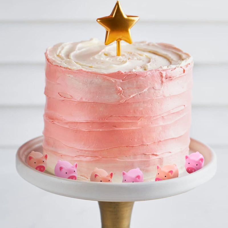 Hestya 100 Mini Rubber Bath Duck Pig Floats Ducks Pigs Bath Toys for Baby Shower Birthday Pig Duck Themed Gifts for Favors (Nude, Pink, Pig)