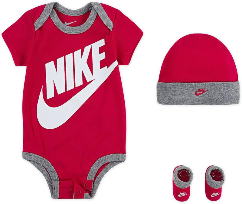 NIKE Children's Apparel Baby Boys' Hat, Bodysuit and Bootie Three Piece Set Socks