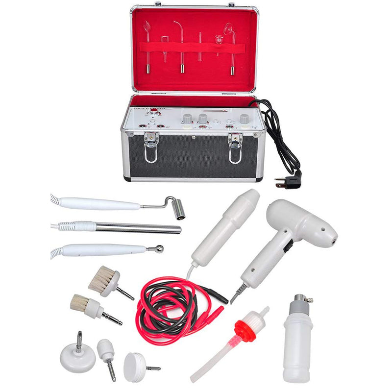 ZZYYZZ Portable 5 in 1 Multifunction Facial Machine Galvanic, High Frequency Galvanic Facial Brush, Massage Brush, Vacuum Extractor, Spray Diffuser