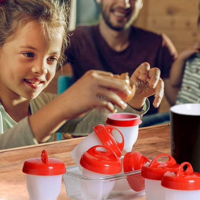Excefore Egg Boiler Set - 6 Pieces Cooker Without Shell, Silicone Cup, Mini Portable Quick Cooking Cup, Steamed Kitchen Tools for Breakfast