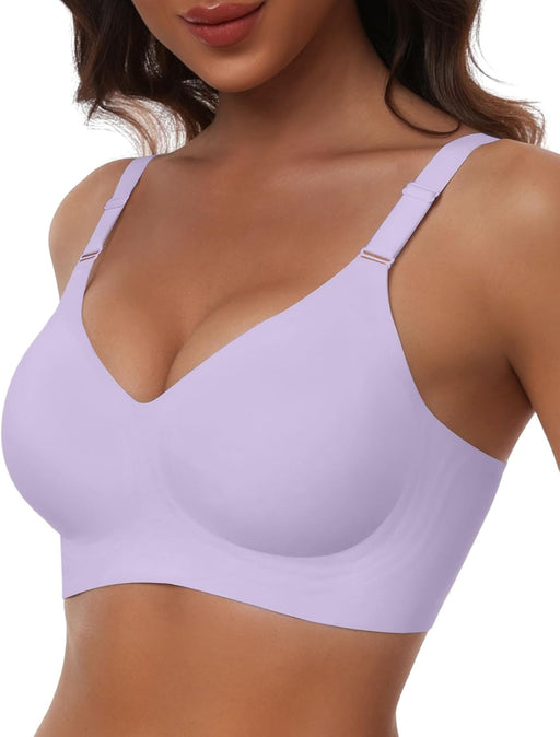 Womens Bras Comfortable Push Up Bra Wireless Bra for Women with Support - Purple