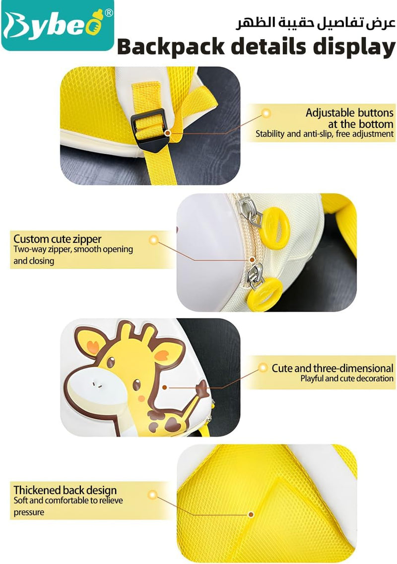 Kids Backpack, Toddler School Bag, Small Kids Daypack, Baby Preschool Bag with a Small Bag, Cute Cartoon Travel Bag for Baby Boys and Girls, Perfect for Kindergarten, Travel, School