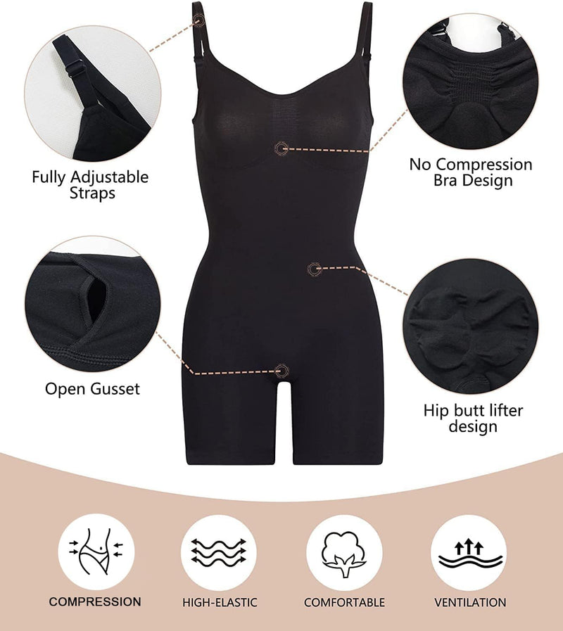 SHAPERX Bodysuit for Women Tummy Control Shapewear Seamless Sculpting Thong Body Shaper Tank Top
