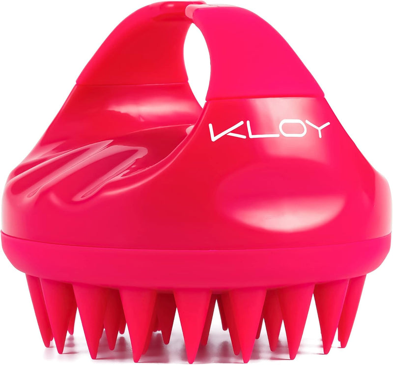 KLOY Hair Scalp Massager Shampoo Brush with Soft Silicone Bristles- Red - Red