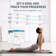 SKY TOUCH Sky-Touch Multifunctional Smart Body Fat Scale, Electronic Led Digital Weight Bathroom Scale With Smartphone App, Support 17 Languages And Indoor Temperature Measurement, 26026023Mm Whtie