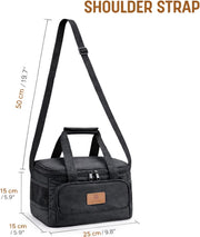 Waterproof Hot & Cold Food, Cooler for Work/School/Travel, Leak-Proof Thermal Insulated Lunch Bag (Black), 6L