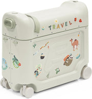 Stokke JetKids BedBox, Arctic Blue - Kid's Ride-On Suitcase & in-Flight Bed - Help Your Child Relax & Sleep on The Plane - Approved by Many Airlines - Best for Ages 2-7, 1 Count (Pack of 1) - Medium (39 cm x 47 cm x 19 cm, 20L) Sea Green