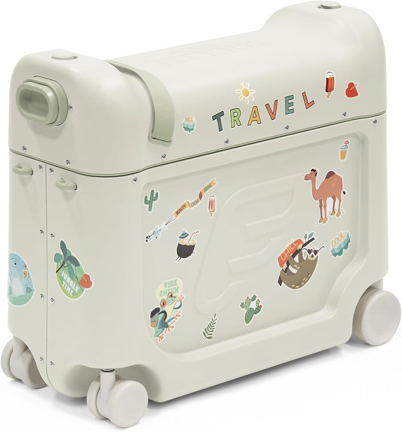 Stokke JetKids BedBox, Arctic Blue - Kid's Ride-On Suitcase & in-Flight Bed - Help Your Child Relax & Sleep on The Plane - Approved by Many Airlines - Best for Ages 2-7, 1 Count (Pack of 1) - Medium (39 cm x 47 cm x 19 cm, 20L) Sea Green