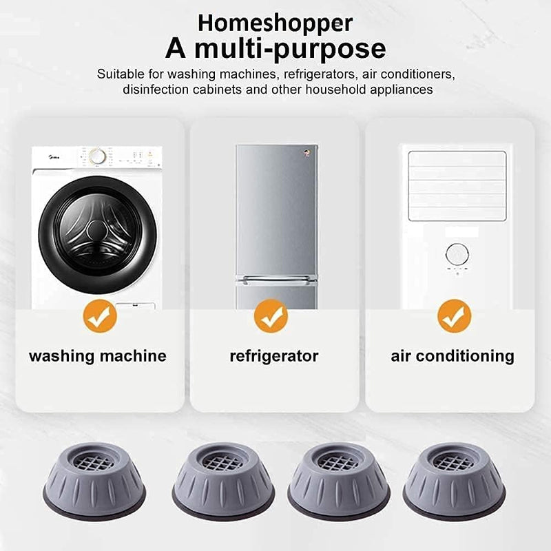 VazzLox Anti Vibration Pads for Washing Machine Washing Machine Feet Pads Shock Absorber Noise Cancelling Washer Support, Washing Machine Anti Vibration Pad Heightening Pads with Suction