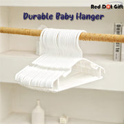 Red Dot Gift® 10-Pack Baby Clothes Hangers Nonslip Children Coat Hangers Plastic Nursery Hangers With Notched Shoulder For Babies Toddlers Kids Clothes Hanger,suit hanger (White)