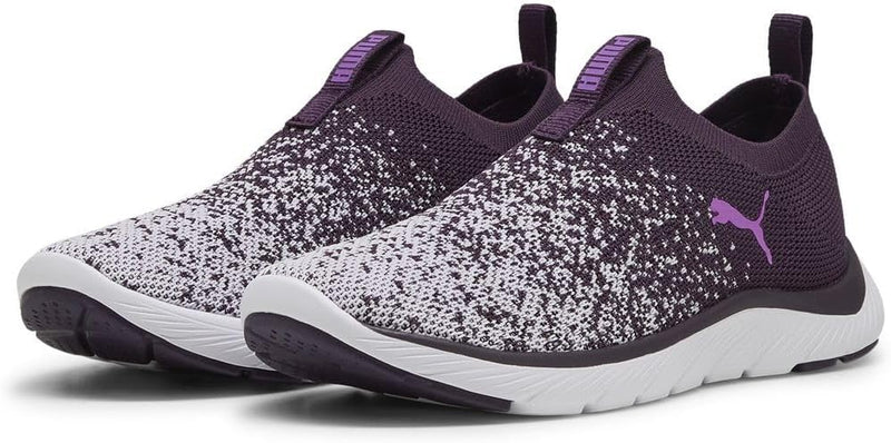 Softride Remi Slip-on Knit Wn's womens Road Running Shoe - Midnight Plum Lilac Frost PUMA White