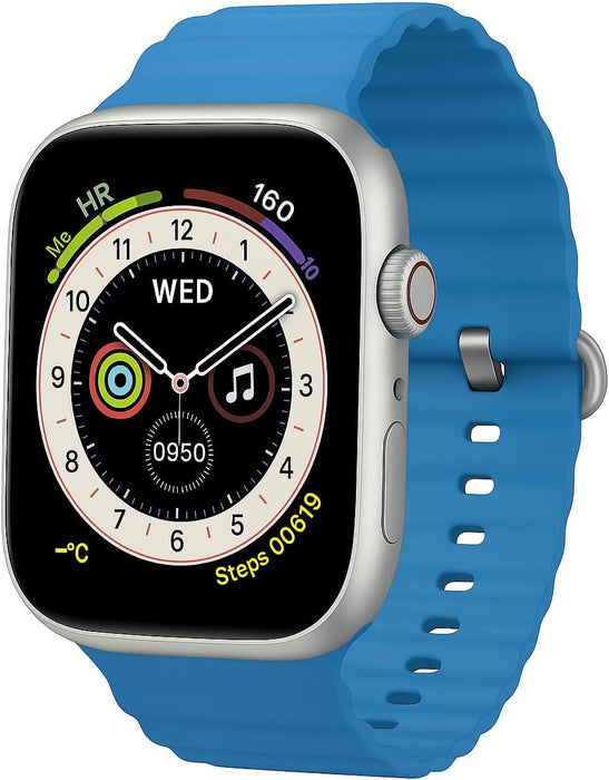 Smart Watch for Girls Boys Teens Men Women with Blood Pressure Monitor Fitness Tracker Call and App Notifications - Black Dial & Strap