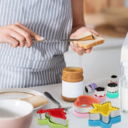 FineGood 32 Pcs Sandwich Cutter Set, Sandwich Cutter and Sealer Cookie Cutters Vegetable Fruit Cutters Shapes for Kids with Food Picks Brush