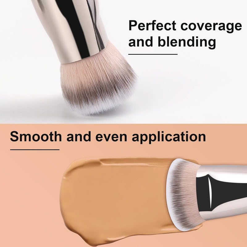 TEOYALL Setting Powder Brush, Ultra Plush Fluffy Synthetic Bristles Makeup Buffing Brush for All-Over Application With Bronzer Foundation