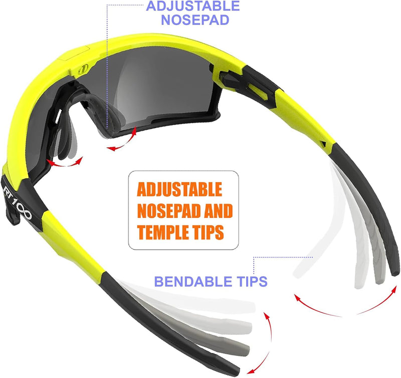RT100 RIDE YOUR WAY Professional wrap around Frameless Cycling Sunglasses for Men and Women