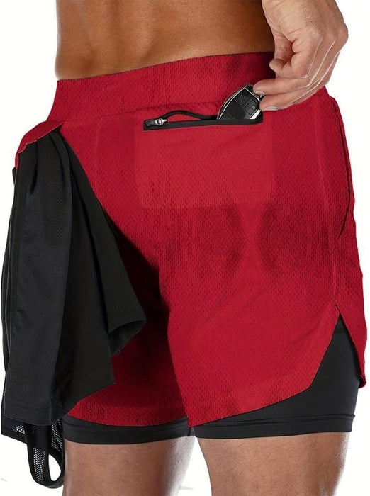 VITION Gym Shorts for Men, Men's Activewear Running Shorts,Drawstring Gym Shorts Men, 2 Layer Loose Athletic Shorts with 4 Pockets