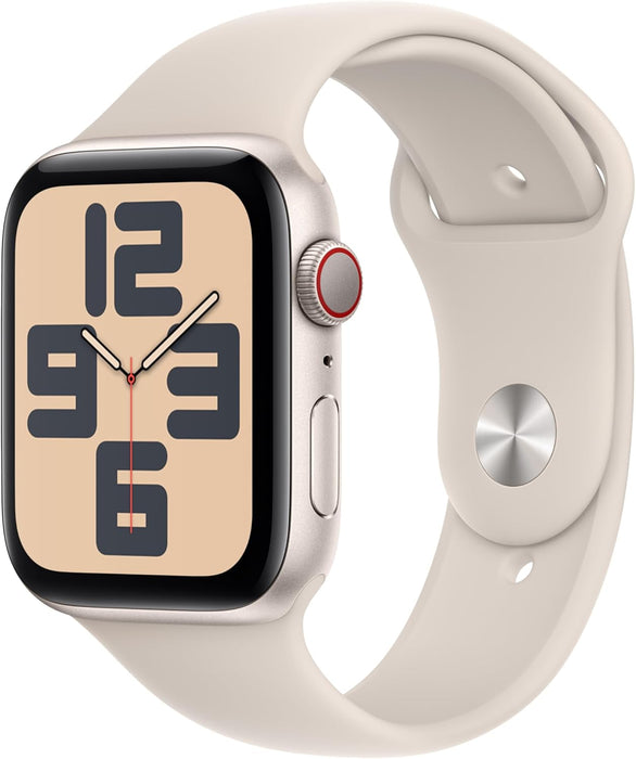 New Apple Watch SE (2nd Gen, 2023) [GPS + Cellular 40mm] Smartwatch with Starlight Aluminum Case with Starlight Sport Band M/L. Fitness & Sleep Tracker, Crash Detection, Heart Rate Monitor (Renewed)