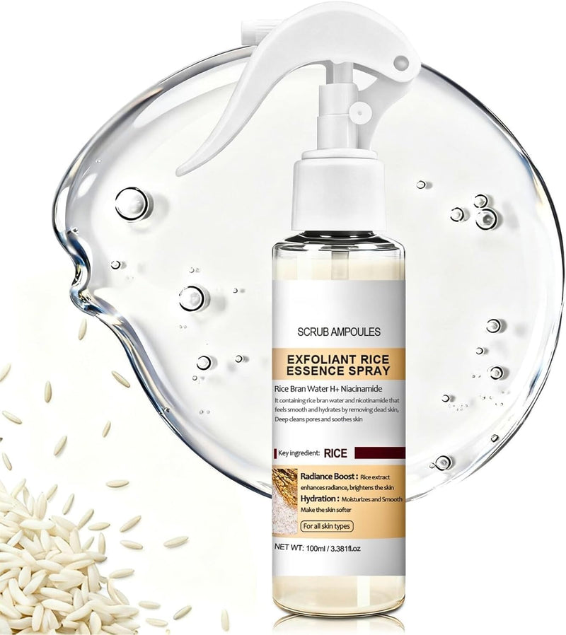 Body Keratin Care Kojic Acid Turmeric Spray Gently Exfoliating Peeling Solution Skincare with Retinol, Glutathione, Niacinamide, Vitamin B, C, E for All Skin Types (White Rice Peeling Ampoule) - White Rice Peeling Ampoule