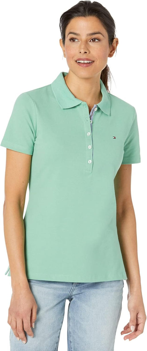 womens Short Sleeve Solid Polo T-Shirt (pack of 1) - CrÃ¨me De Menthe